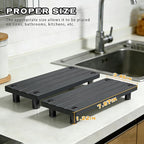 2PCS Instant Dry Sink Caddy for Bathroom Counter, Durable Kitchen Sink Organizer, Diatomite Stone Drying Tray, Upgrade Water Absorbing Stone Tray for Sink, Anti-Slip Stone Soap Tray -Dark Gray