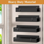 4 Pack Magnetic Spice Rack Organizer for Refrigerator and Oven, Matt Black Fridge Organizers and Storage for Kitchen