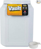 Vittles Vault Traditional Pet Food Storage Container For Dog Kibbles/Bird Seed/Oatmeal/Rice/Flour/Cereal, BPA Free Plastic, Sealed Airtight For Cat Food, Up To 50 lb, Made in USA, With Scoop, Gray