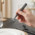 60 Pieces Black Silverware Set, Heavy Duty 430 Stainless Steel Flatware Utensils, Cutlery Set Service for 12 Including Fork Spoon and Knife, Dishwasher Safe