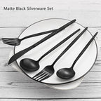Matte Black Silverware Set, VANVRO 60-Piece Stainless Steel Flatware Set, Black Silverware Set for 12, Satin Finish tableware Cutlery Set,Home and Restaurant, Dishwasher Safe