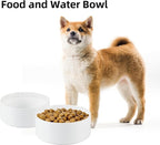 Havniva Ceramic Dog Bowl, Food and Water Bowl for Medium Breed Dog, Pet Bowl for Replacement (7.3 inch, Single Bowl, White)