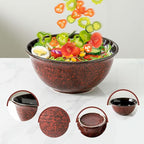 HASENSE Ceramic Mixing Bowls, Large Serving Dishes Set of 3 for Cooking, Baking, Prepping, Porcelain Nesting Bowls for Salads, Fruit, Popcorn, Cereal, 2.1/1.0/0.5 Qt, Dishwasher & Microwave Safe, Red