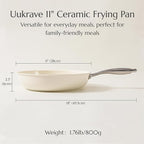 UUKRAVE Nonstick Ceramic Frying Pan Skillet, 11" Ceramic Saute Pans, Cooking Fry Pan with Stay-Cool Handle, Non-Toxic, PFAS-Free, All Stovetops (Gas, Electric & Induction), Dishwasher & Oven Safe