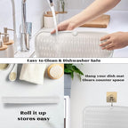 ZLR Large Silicone Dish Drying Mat (16" x 18") - XL Heavy Duty Drainboard Mat for Pots, Pans & Family Loads - Heat Resistant Trivet & Counter Protector, Easy Clean (Milk White)