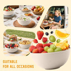 Homienly Wheat Straw Bowls for Kitchen, Bowl Set with Unique Texture 6 PCS, 40 OZ Large Capacity Bowls for Salad, Cereal, Soup, Popcorn, Ramen, Microwave and Dishwaher Safe, Outdoor Safe - Beige