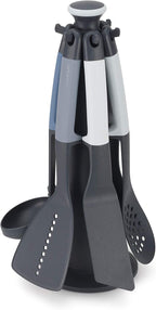 Joseph Joseph Elevate Carousel Nylon Kitchen Utensil Set with Rotating Storage Stand, 6-piece, Sky