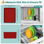 MERRYBOX Stainless Steel Dish Drying Rack, Expandable Dish Drainers for Kitchen Sink, Non-Slip & Durable - Sink Dish Rack with Large Cutlery Holder (Adjustable 15.4" to 23" cm)