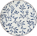 Gibson Home Palace Suite 16-Piece Dinnerware Set, Blue Floral Stoneware Plates & Bowls, Service for 4, Round Durable Everyday Dish Set