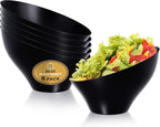 R-kay 6 Pack Angled Candy Bowls - Black Plastic bowls 20 Oz - Premium Plastic Serving Bowls Heavy Duty For Weddings Catering, parties, And All Occasions (Black, Medium)