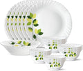 Borosil Gourmet Dinnerware Set For 6, 19 Pieces, White Dinner Plates and Bowls Sets, Chip Resistant Tempered Opal Glass, Stain Resistant, Dishwasher & Microwave Safe Dinner Set For Gifting, Serves 6