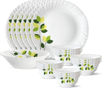 Borosil Gourmet Dinnerware Set For 6, 19 Pieces, White Dinner Plates and Bowls Sets, Chip Resistant Tempered Opal Glass, Stain Resistant, Dishwasher & Microwave Safe Dinner Set For Gifting, Serves 6