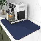 WISELIFE Dish Drying Mat Super Absorbent Drying Mat Large Dish Drying Mats for Kitchen Counter Easy Clean Dish Mat Kitchen Drying Mat15"x 18" Classic Blue
