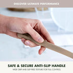 GreenPan Silicone Ultimate Fork, Mixing Stirring Serving, Cooking Kitchen Utensil, Flexible Rubber Nonstick Cookware, Rigid Steel Core, Heat-Resistant, Anti-Slip Handle BPA-Free Dishwasher Safe, Taupe