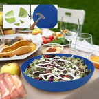 Wrova 65oz Wheat Straw Large Salad & Soup Bowls Set of 2, Unbreakable, Microwave & Dishwasher Safe, Plastic Bowls for Kitchen, Camping, School - Blue