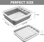 Tiawudi Collapsible Dish Drying Rack, Pop Up Dinnerware Drainer, Portable Plate Organizer for Kitchen RV Campers Travel Trailer, Space Saving Kitchen Storage Tray