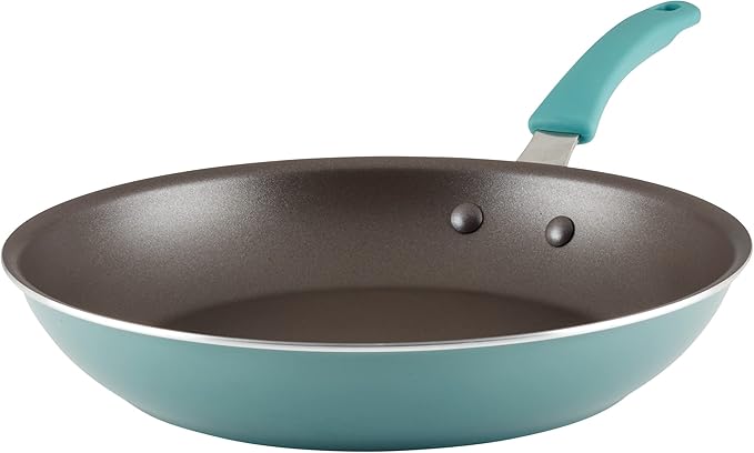 Rachael Ray Cook + Create Nonstick Frying Pan/Skillet, 12.5 Inch, Agave Blue