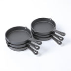 HAWOK Cast Iron Mini Skillet, Round Pan, Mini Server, DIA 5.3inch, 6 Pcs, Black