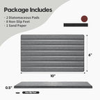 Razborci 2PCS Water Absorbing Stone Drying Tray Mat for Bathroom Sink & Kitchen Counter Organizer, Quick Dry Dish Soap Dispenser Sponge Holder, Vanity Sink Caddy, Coaster, Dark Gray - 10" x 6"