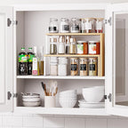 Cabinet Organizer Shelf, 2-Tier Kitchen Counter Organizer Corner Shelves Coffee Bar Organizers for Countertop Kitchen Storage Spice Rack