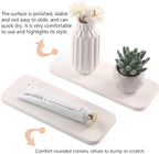 NiuYichee 2 Pcs Water Absorbing Stone Trays, Kitchen/Bathroom Sink Soap Dish, Diatomite Tray Used for Hand Soap & Cosmetic Bottles in The Modern Home, 3.54" W x 9" L, White