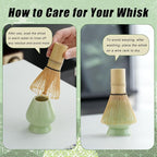Clay&Fire Matcha Whisk Set, Ceramic Matcha Set, Matcha Bowl with Spout and Whisk, 9 pcs Matcha Tea Kit for Matcha Lovers, Ideal Gift Christmas, Birthday (Green)
