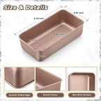 LIANYU Loaf Pans for Bread Baking, 9×5 Inch Stainless Steel Loaf Bread Tins, Non-Stick Baking Pans for Homemade Banana Sandwich Sourdough, Healthy & Sturdy, Set of 6, Rose Gold