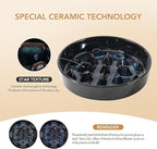 Havniva Ceramic 3.2 Cup Dog Bowl Slow Feeder, 9.5 inch Slow Pet Food Dish for Large Dog, Stop Bloat, Preventing Choking(Single Bowl, Starry Sky)