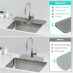 24 Inch Longer Faucet Mat for Kitchen Sink [5° Slope Fast Self-draining]Bathroom Kitchen Sink Splash Guard Silicone Sinks Faucet Mat Splash Guard for Kitchens Sinks Area Tidy Splashs Draining Mats