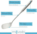 Stainless Steel Cooking Spatula,15 Inch Metal Turner, Kitchen Slotted Flipper For Grills, Camping BBQ’s, Frying Pancakes, Burgers, Large Cookware For the Professional Chef