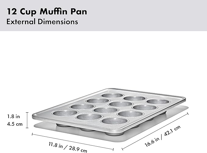 OXO Good Grips Non-Stick Pro Clear Coated Metal Bakeware 12 Cup Muffin Pan, Muffin Pan