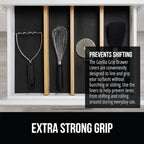 GORILLA GRIP powerGRIP Drawer Shelf and Cabinet Liner, Thick Strong Hold, Non-Adhesive Liners Protect Kitchen Cabinets and Cupboard, Bathroom Drawers, Easy Install, Breathable Mat, 24" x30', Black