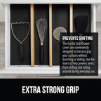 GORILLA GRIP powerGRIP Drawer Shelf and Cabinet Liner, Thick Strong Hold, Non-Adhesive Liners Protect Kitchen Cabinets and Cupboard, Bathroom Drawers, Easy Install, Breathable Mat, 17.5" x20', Black