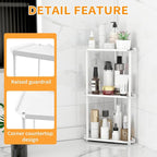 Jesginboo 3 Tier Bathroom Counter Organizer, Vanity Organizer Corner Shelf, Skincare, Makeup Countertop Organizers, Kitchen, Bathroom Counter Storage, White