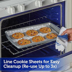 Reynolds Kitchens Cookie Baking Sheets, Pre-Cut Baking Parchment Paper Sheets for Cookies, Oven-Safe up to 425 Degrees, Reusable Up to 3X, No-Mess Cleanup, 12 in x 16 in, 22 Count