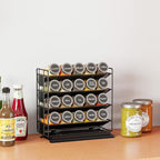 SpaceAid Pull Out Spice Rack Organizer with 20 Jars, Heavy Duty Slide Out Seasoning Organizer for Kitchen Cabinets, with 801 Labels and Chalk Marker, Right Facing (Pack of 2)
