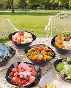 bUCLA 50Pack Black Plastic Serving Bowls - 16oz Disposable Serving Bowls for Dessert/Ice Cream/Salsa/Snack/Candy, Ideal for Party & Graduation