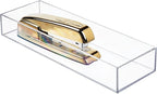 iDesign Clarity Plastic Drawer Organizer, Storage Container for Silverware, Utensils, Kitchen Gadgets in Pantry, Cabinets, Countertops, 4" x 12" x 2" - Clear