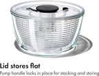 OXO Good Grips Glass Salad Spinner - Large 6.22-Qt Lettuce & Fruit Washer, Borosilicate Glass Bowl, BPA-Free, Easy Pump