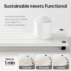 Razborci Instant Dry Sink Caddy Kitchen Sink Organizer, Quick Drying Stone Tray Diatomite Sponge Holder Soap Dish, Bathroom Countertop Fast Dry Water Absorbing Vanity Rack, White, 12" x 5"