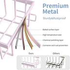 Saydear Under Sink Organizer Storage 2-Tier Premium Metal Pull-Out Kitchen Cabinet Organizer with Sliding Drawer, Height Adjustable, Heavy Duty for Kitchen & Bathroom Organizers 2 Pack Pink