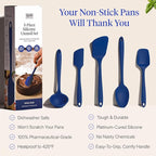 GIR 5-Piece Silicone Kitchen Utensils Set, Non-Toxic Cooking Utensils for Cooking and Baking, Heat Resistant, Food Grade, Dishwasher Safe Rubber Spatula, Ladle, Spoon - Royal Blue