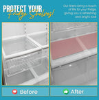 Refrigerator Liners for Shelves (12 Pack) by Linda’s Essentials - Non-Adhesive Shelf or Drawer Liner, BPA-Free Fridge Mats for Kitchen & Cabinets, Easy to Clean, Ideal Household Essentials (Pink)