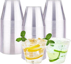 RACETOP 9 oz Clear Disposable Plastic Cups 100 Pack, Clear Plastic Cups Tumblers, Heavy-duty Party Glasses, Disposable Cups