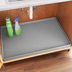 FLATO Waterproof Under Sink Mat 37" x 19" Shelf Liner for Kitchen and Bathroom, Cabinet Protector, Organizers and Storage, Flexible Silicone Drip Tray