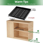 PAKETA 1 Pack Expandable Pull Out Cabinet Organizer, 21'' Deep Pull Out Drawers for Cabinets, Upgrade 3 Slide Rails Sliding Drawers for Cabinet with Adhesive Nano Film (Black)