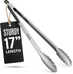 Kona Premium Stainless-Steel Locking Grill Tongs 18 inch, Sturdy, Heavy Duty Tongs - Great for Cooking, Grilling, and Barbecue (BBQ)