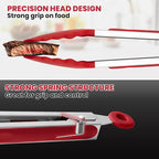 3 Pack Silicone Tongs for Cooking,Maywe Tanso 9 Inch Cooking Kitchen Tongs with Silicone Tips,Nonstick Stainless Steel Tongs for Steak Pie Pizza Pasta Spaghetti Salad BBQ Buffet