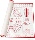 Silicone Pastry Baking Mat 16x24 Inch Large - Non-Stick Non-Slip Dough Rolling Mat with Measurement Markings for Kneading Pie Pizza Cookies Fondant Making Kitchen Counter Pad