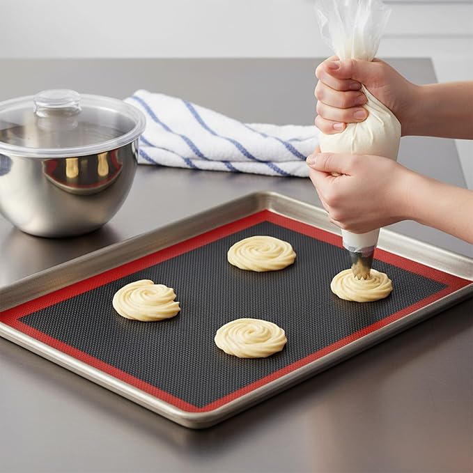 2 Pcs Perforated Silicone Baking Mats 15.7"*11.7" Silicone Baking Sheet Reusable Cooking Mat Breathable Mesh Cookie Mat for Cookies, Bread and Pastry, Bakings Supplies for Oven